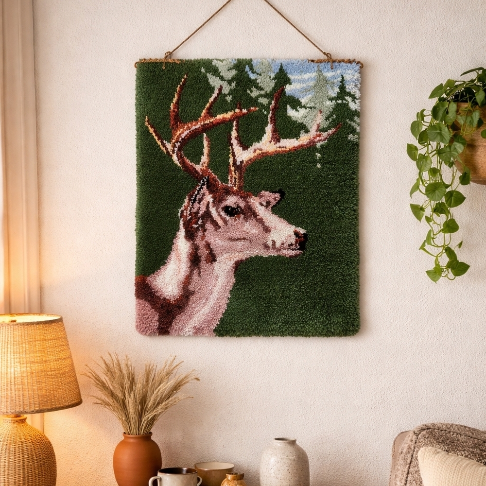 Vintage Hook Latch Deer Wall Hanging